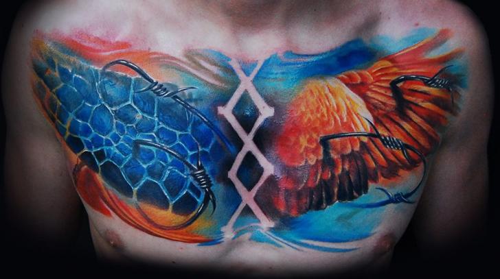 Fantasie Brust Flügel Tattoo von Ink-Ognito