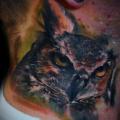 Realistic Neck Owl tattoo by Ink-Ognito
