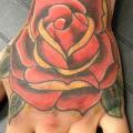 Old School Flower Hand tattoo by Art 4 Life Tattoo