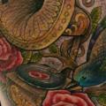 Arm Vogel Grammophon tattoo von Jo Harrison