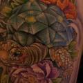 Turtle Thigh Diamond tattoo by Jo Harrison