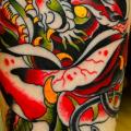 Calf Old School Dragon tattoo by Skull and Sword
