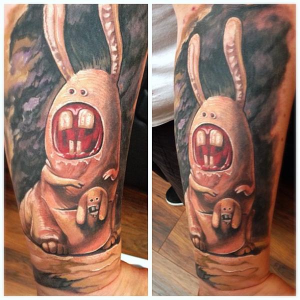 รอยสัก แขน จินตนาการ กระต่าย โดย Reinkarnation Tattoos