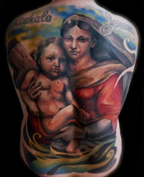 Tatuaggio Schiena Religiosi di Reinkarnation Tattoos