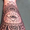 Arm Gott Dotwork tattoo von Holy Trauma