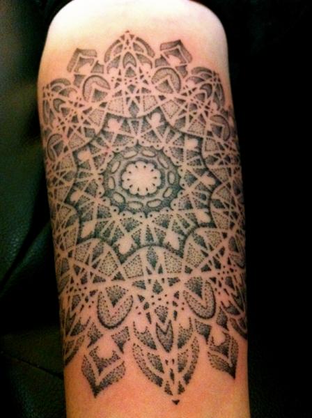 Arm Dotwork Tattoo by Holy Trauma