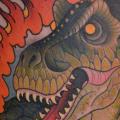 tatuaje Brazo New School Dinosaurio por Peter Lagergren