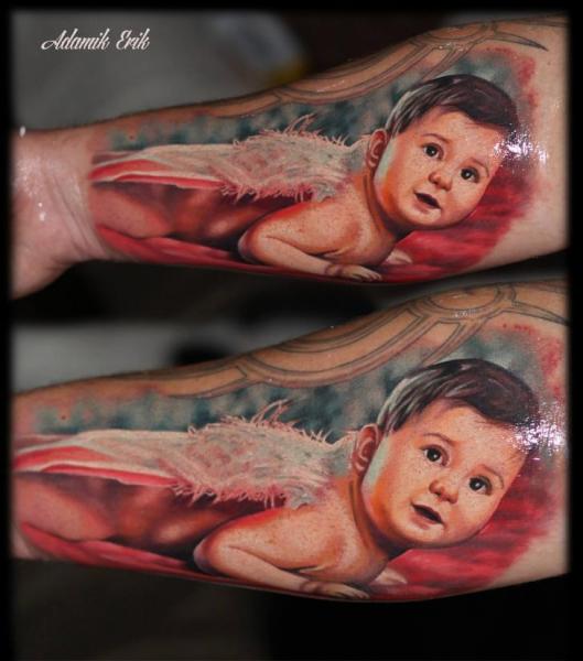 Arm Fantasy Children Angel Tattoo by Nadelwerk