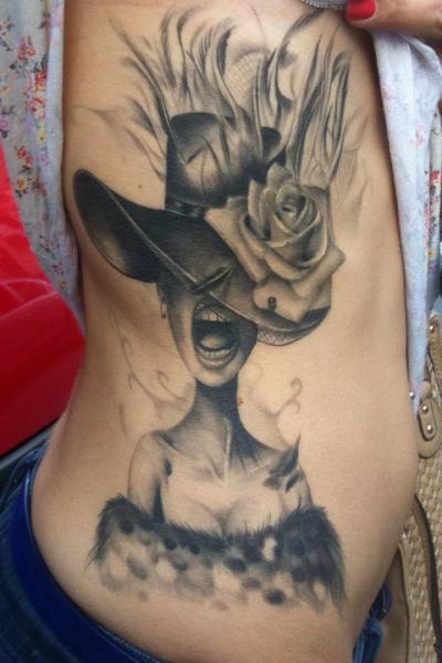 Fantasy Side Women Tattoo by Nadelwerk