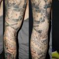 Skeleton Sleeve Trommel tattoo von Nadelwerk