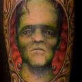Arm Frankenstein Medallion tattoo by Pistolero Tattoo