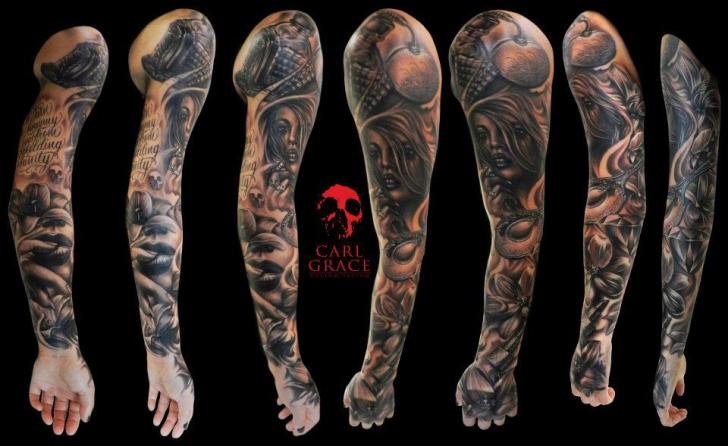 Tatuaggio Fantasy Donne Manica di Carl Grace