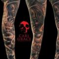 Fantasy Women Sleeve tattoo by Carl Grace