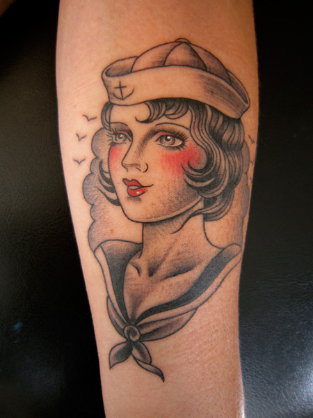 Arm Old School Seefahrer Tattoo von Admiraal Tattoo