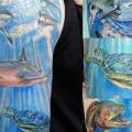 Arm Shark Sea Turtle tattoo by Insight Studios