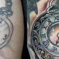 Realistic Clock Cover-up tattoo by Insight Studios