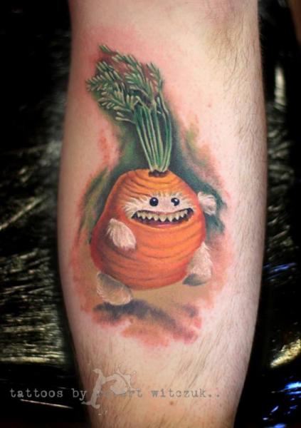 Arm Fantasy Carrot Tattoo by Robert Witczuk