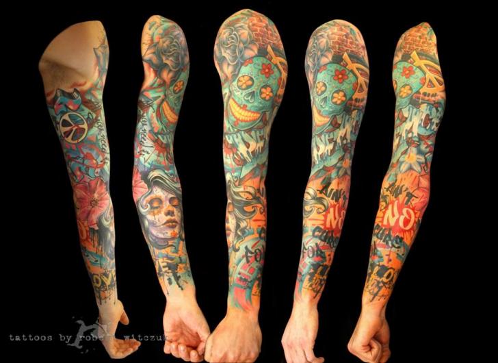 Fantasy Sleeve Tattoo by Robert Witczuk