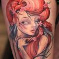 Fantasy Character Thigh tattoo by Robert Witczuk