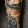 Arm Realistic Clock 3d tattoo by Street Tattoo