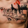 Schulter Fantasie Brust tattoo von Street Tattoo