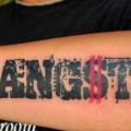 Arm Lettering Fonts tattoo by Dermagrafics