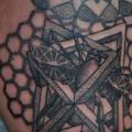 Shoulder Dotwork Moth Geometric tattoo by Dermagrafics