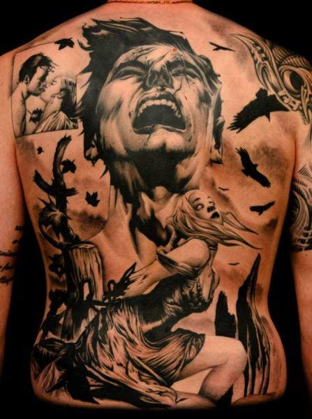 Fantasie Frauen Rücken Männer Tattoo von PS Tattoo