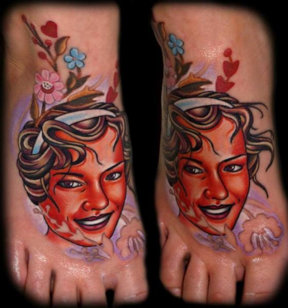 Foot Women Tattoo by PS Tattoo