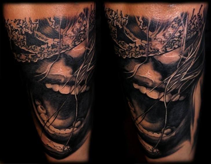 Tatuagem Cego Lábio por PS Tattoo