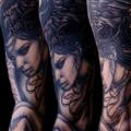 Shoulder Fantasy Women Witch tattoo by PS Tattoo