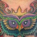 New School Flower Owl Breast tattoo by Serenity Ink 414
