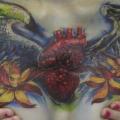 Shoulder Heart Flower Wings Breast tattoo by Serenity Ink 414