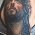 tatuaje Hombro Jesús Religioso por Serenity Ink 414