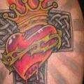 Shoulder Heart Religious Crux tattoo by Tora Tattoo