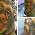 tatuaggio Braccio Realistici Scimmia di Bird Tattoo