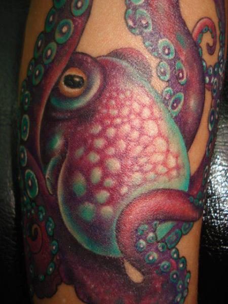 Arm Realistic Octopus Tattoo by Bird Tattoo