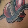 Snake Heart Neck tattoo by Bird Tattoo