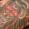 tatuaje Pecho Cráneo Vientre Indio Pantera por Mike Chambers