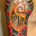 Shoulder Old School Heart tattoo by Mike Chambers