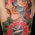 Shoulder Old School Gypsy tattoo by Mike Chambers