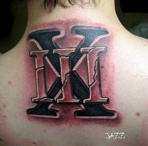 Lettering Neck 3d Tattoo by Babakhin