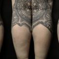 Calf Leg Dotwork tattoo by Amanita Tattoo
