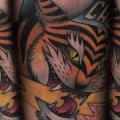 Arm New School Tiger tattoo by XK Tattoo