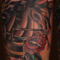 Arm Old School Chess Horse tattoo by XK Tattoo