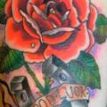 Arm Old School Flower tattoo by West End Studio