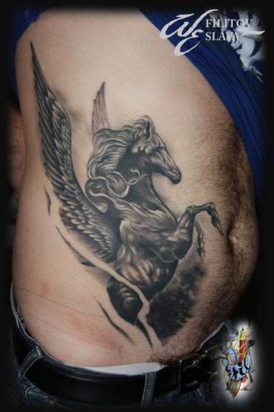 Fantasy Side Unicorn Tattoo by West End Studio