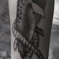 Arm Dotwork Whale Rope tattoo by Baraka Tattoo