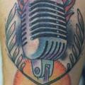 Arm Old School Microphone tattoo by Baraka Tattoo