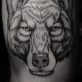 Wolf Dotwork tattoo by Baraka Tattoo